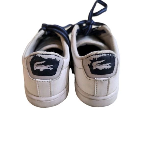 Lacoste Kids' Carnaby Evo Sneaker, White Navy Synthetic, Size 12 - Picture 6 of 8